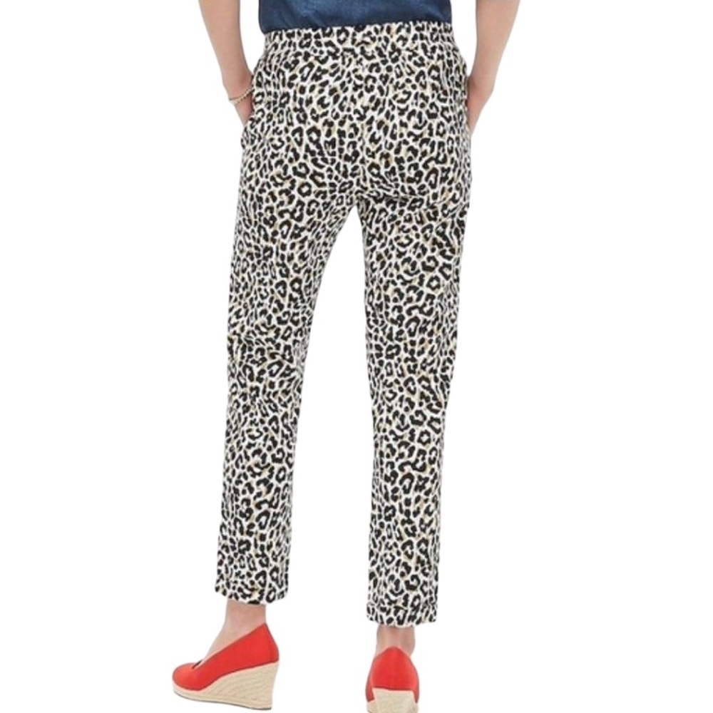 J. Crew Leopard Print Drawstring Linen Cotton Cro… - image 2